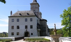 Blick auf die Burg Rosenberg in Tschechien