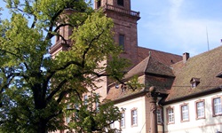 Im Innenhof des Klosters St. Peter auf dem Schwarzwald.