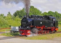 Die Lokomotive des Rasenden Roland auf Rügen.