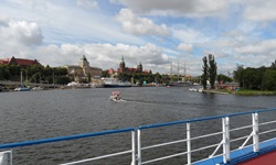 Die Skyline von Stettin von der MS Princess aus gesehen.