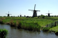 Das UNESCO-Welterbe der Windmühlen von Kinderdijk.