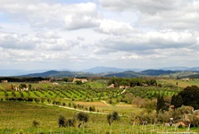 Blick auf die toskanische Landschaft bei San Donato