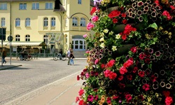 Blick auf eine Innenstadt auf der Insel Usedom