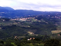 Blick über die Landschaft zwischen Venedig und Florenz