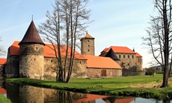 Blick auf die Wasserburg in Svihov in Tschechien