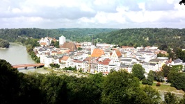 Schöner Blick auf Wasserburg mit der Pfarrkirche St. Jakob.